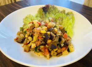 ピカールの南仏野菜の角切り「野菜ミックス）スープレシピ、温野菜の前菜
